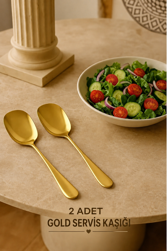 2 adet gold servis kaşığı